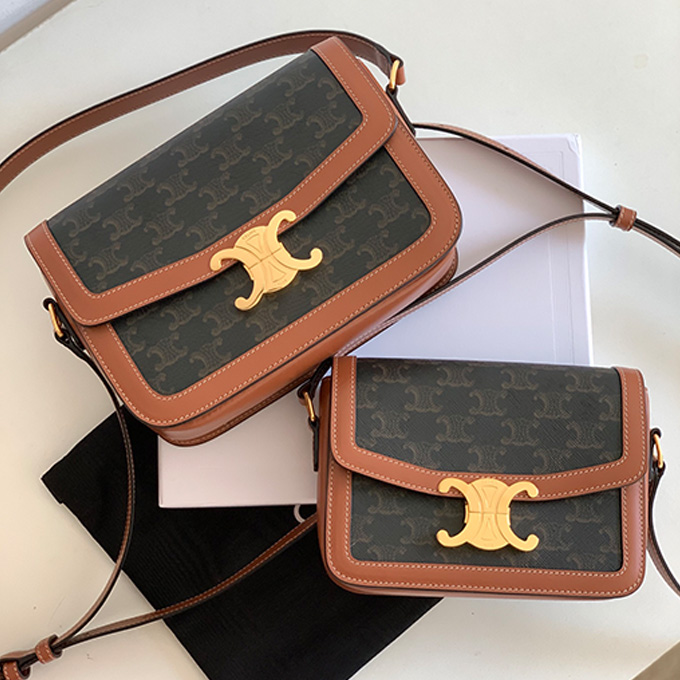 celine triomphe small canvas leather crossbody bag